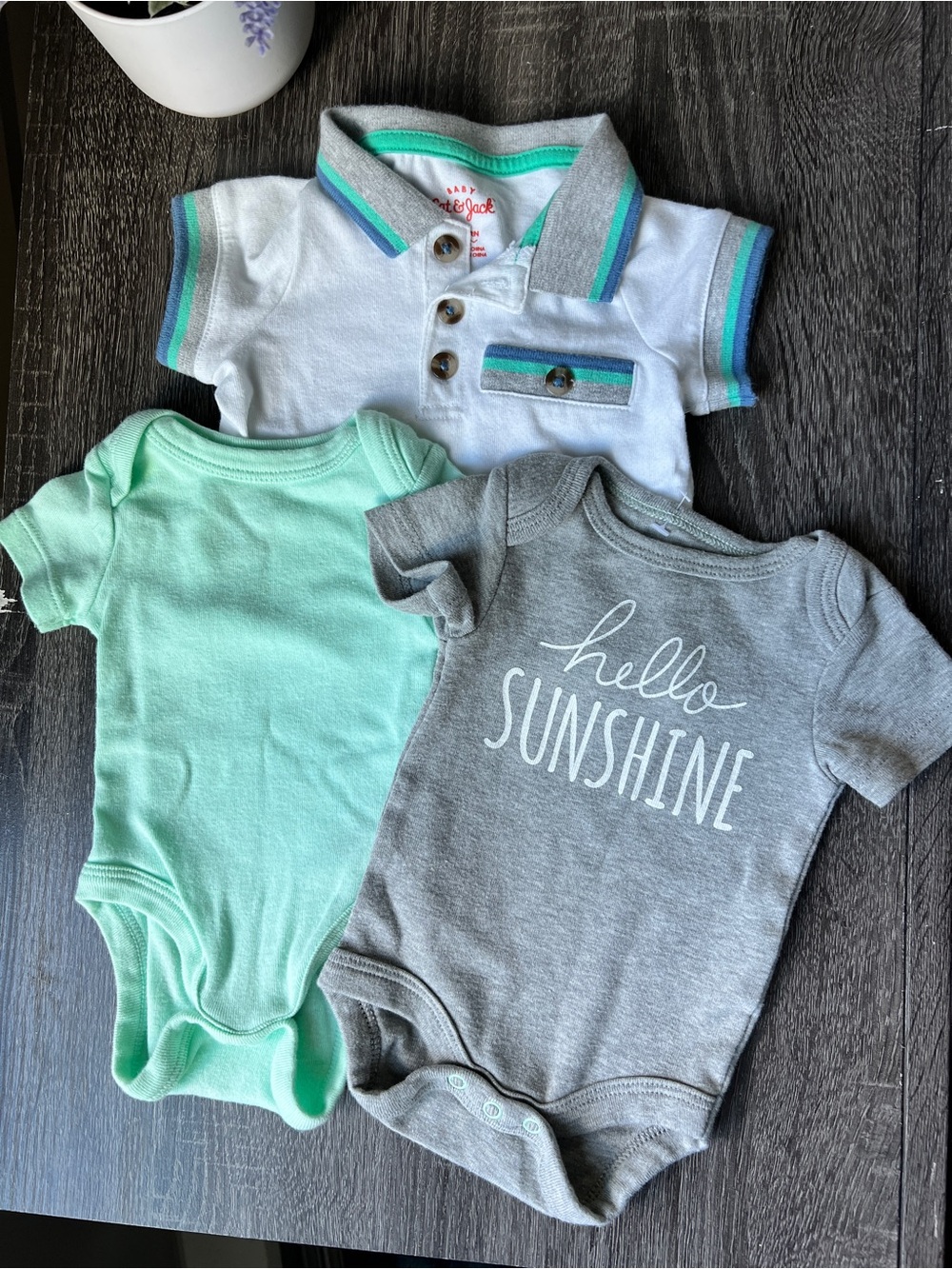 Cat & Jack + Cloud Island Newborn Bundle | Polo Shirt & 2 Onesies 💙